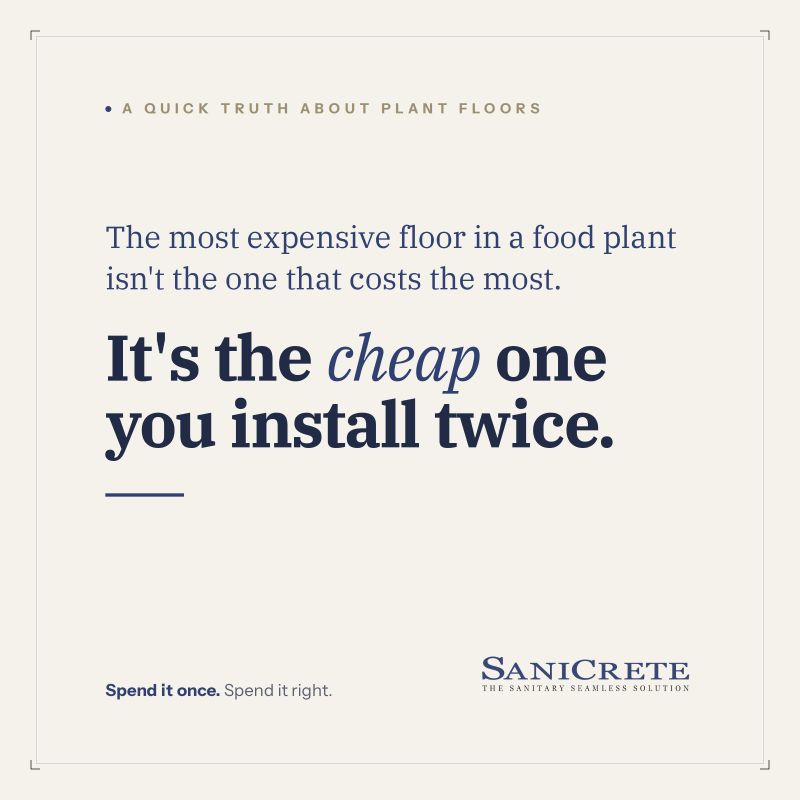SaniCrete graphic about cheap food plant floor quote costs