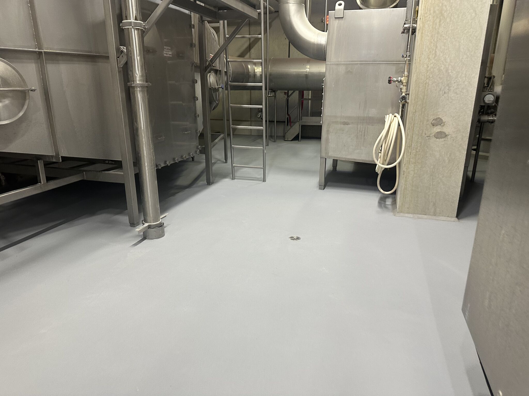 Finished SaniCrete STX floor with VR cove on elevated level