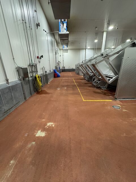 Food plant floor area before SaniCrete removed hidden delamination