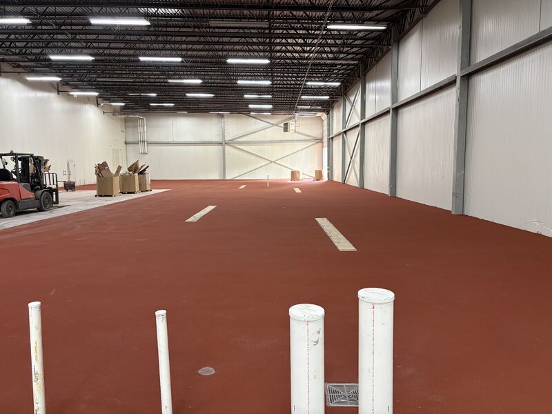 Wide view of finished SaniCrete STX food processing floor