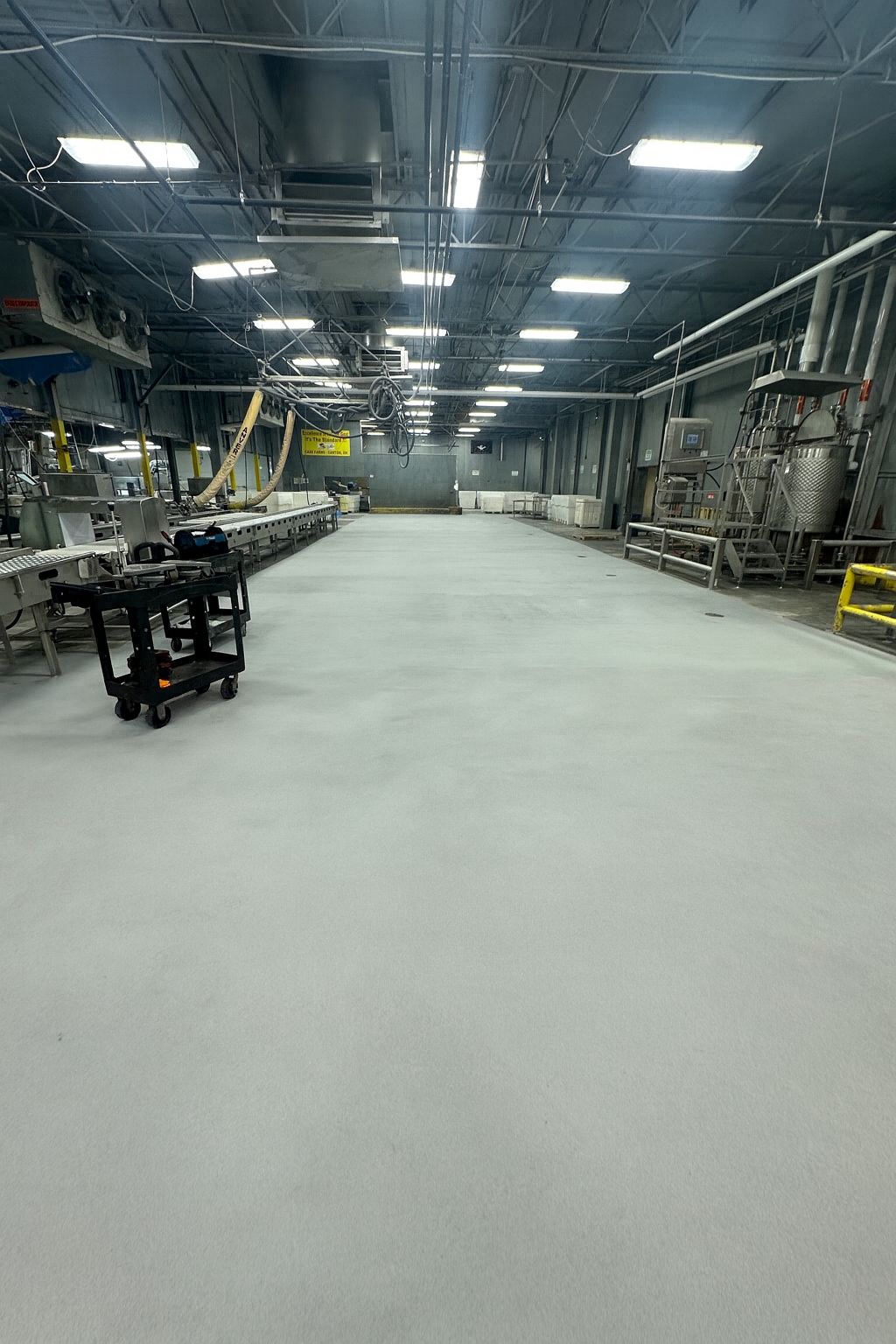 Completed SaniCrete STX floor in poultry processing facility