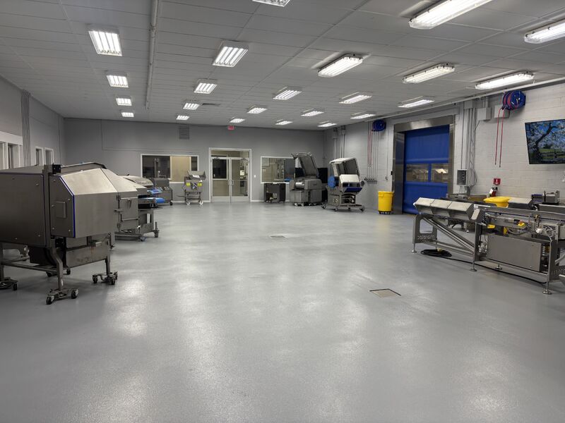 SaniCrete resinous flooring installed in Ross Industries demo room in Midland VA