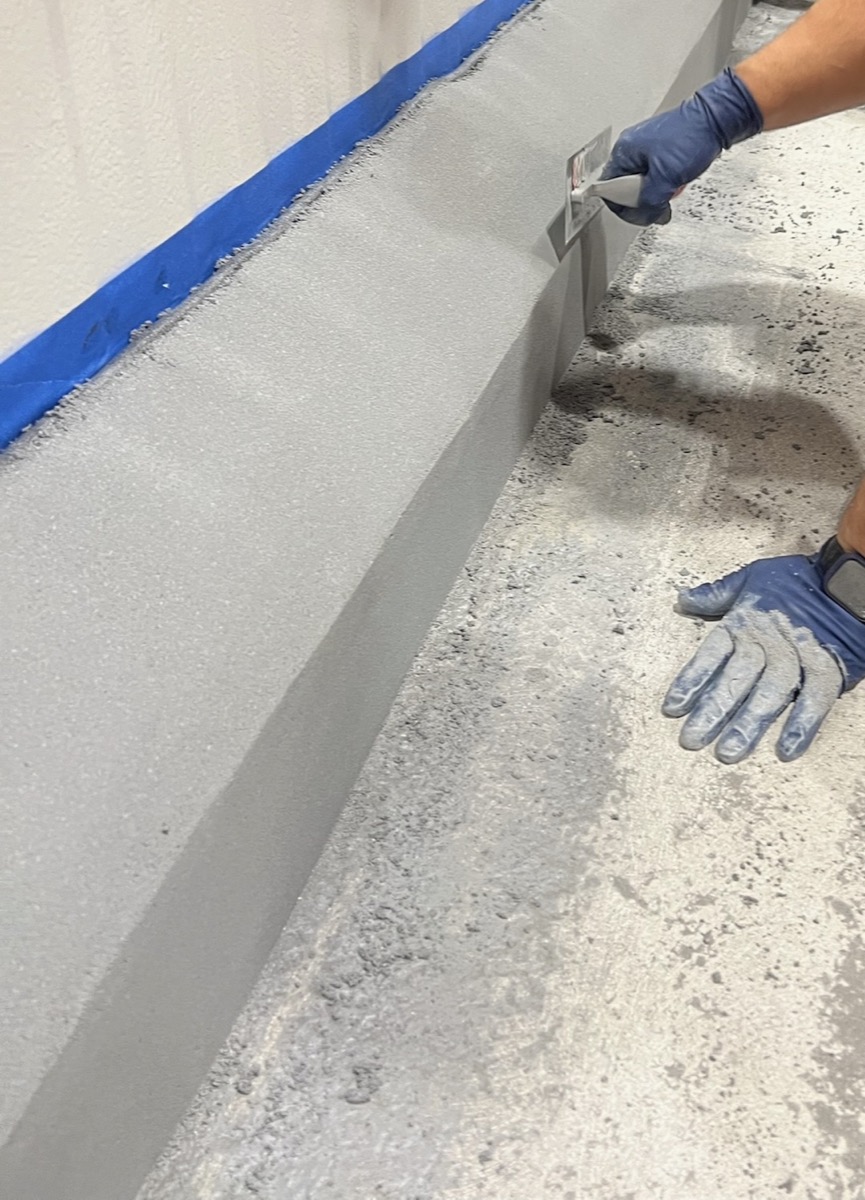 SaniCrete VR cove base and wall-to-floor transition system