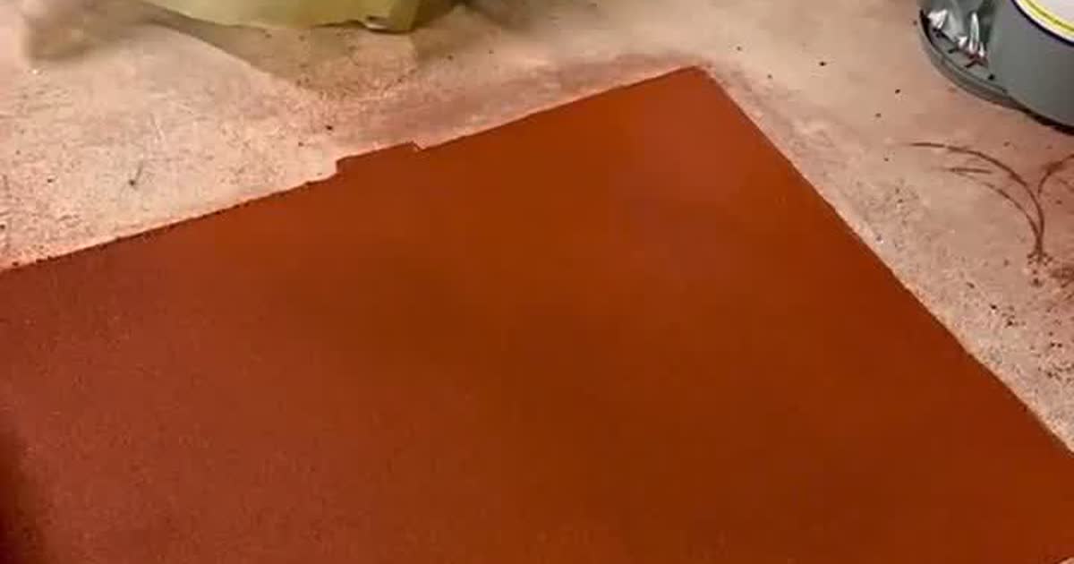 Finished red SaniPatch polyurethane cement floor repair
